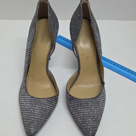 Michael Kors Nathalie Flex High Pump Glitter Chain Mesh Size 20M - Picture 3 of 7